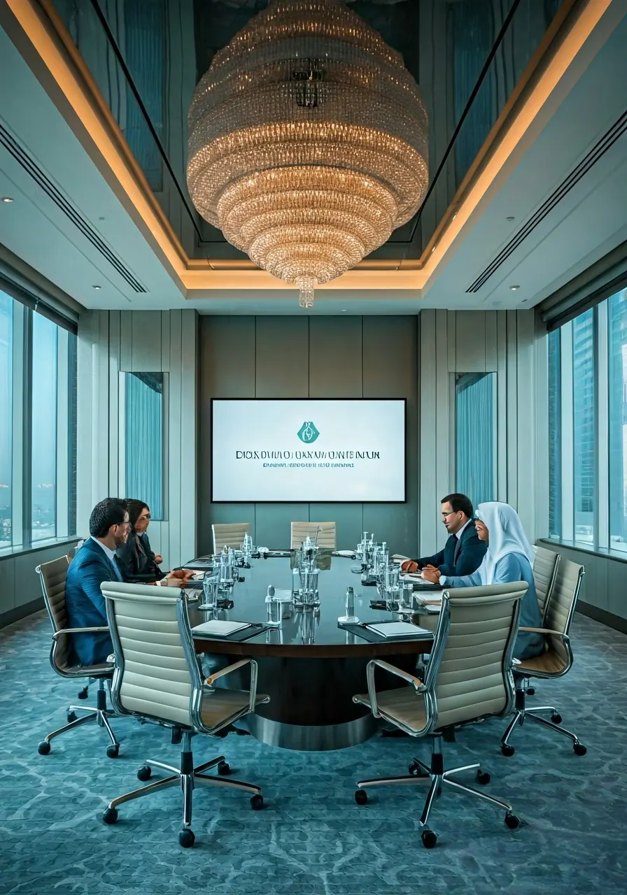 Fund principals in conversation during a private Dubai investor session